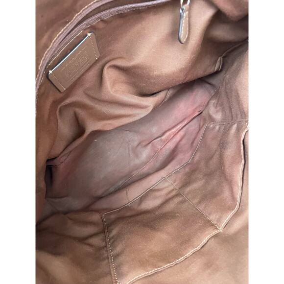 COACH Gallery Tote In Signature Canvas Top Zip Khaki Saddle - Picture 12 of 12